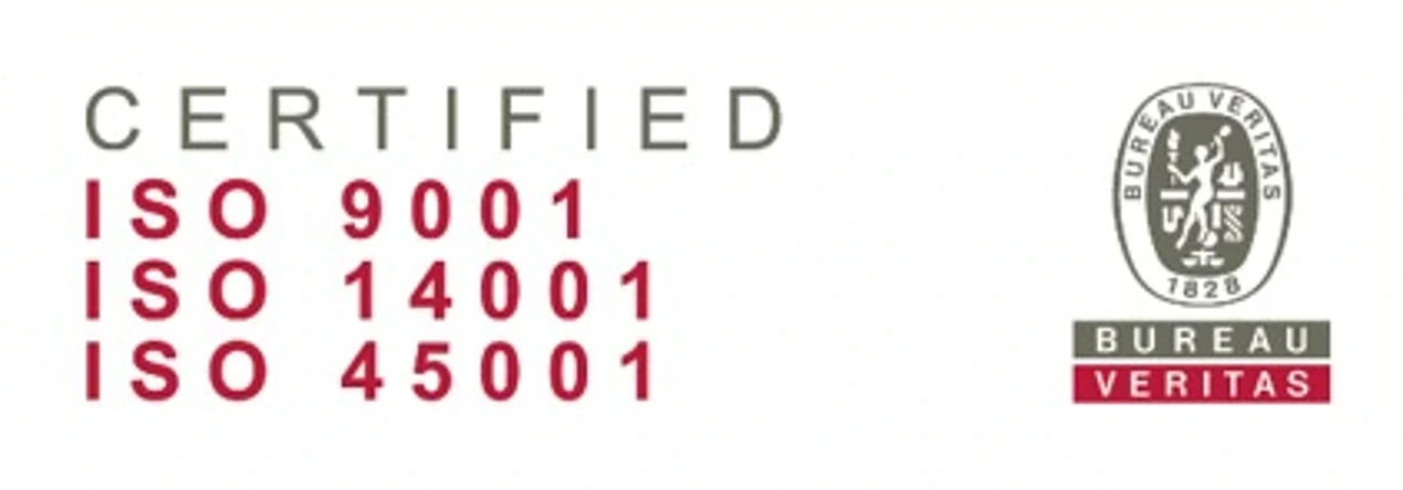 Certified ISO 9001 · ISO 14001 · ISO 45001 — Bureau Veritas
